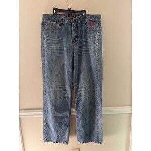 Vintage Y2K Miskeen Original Jeans Men's Size 36x34 Blue Light Denim Pants READ